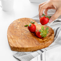 Heart Shaped Board Olive Wood - ArtisRaw