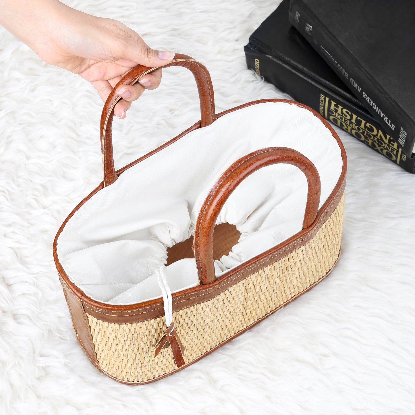 Handmade Top Handle Straw Bag - ArtisRaw