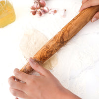 Olive Wood French Tapered Rolling Pin, Handmade Wooden Pastry & Dough Roller - ArtisRaw