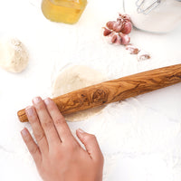 Olive Wood French Tapered Rolling Pin, Handmade Wooden Pastry & Dough Roller - ArtisRaw