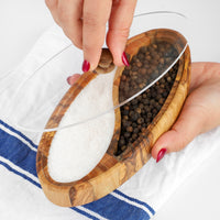 Olive Wood Salt Cellar with Plexiglass Lid - ArtisRaw