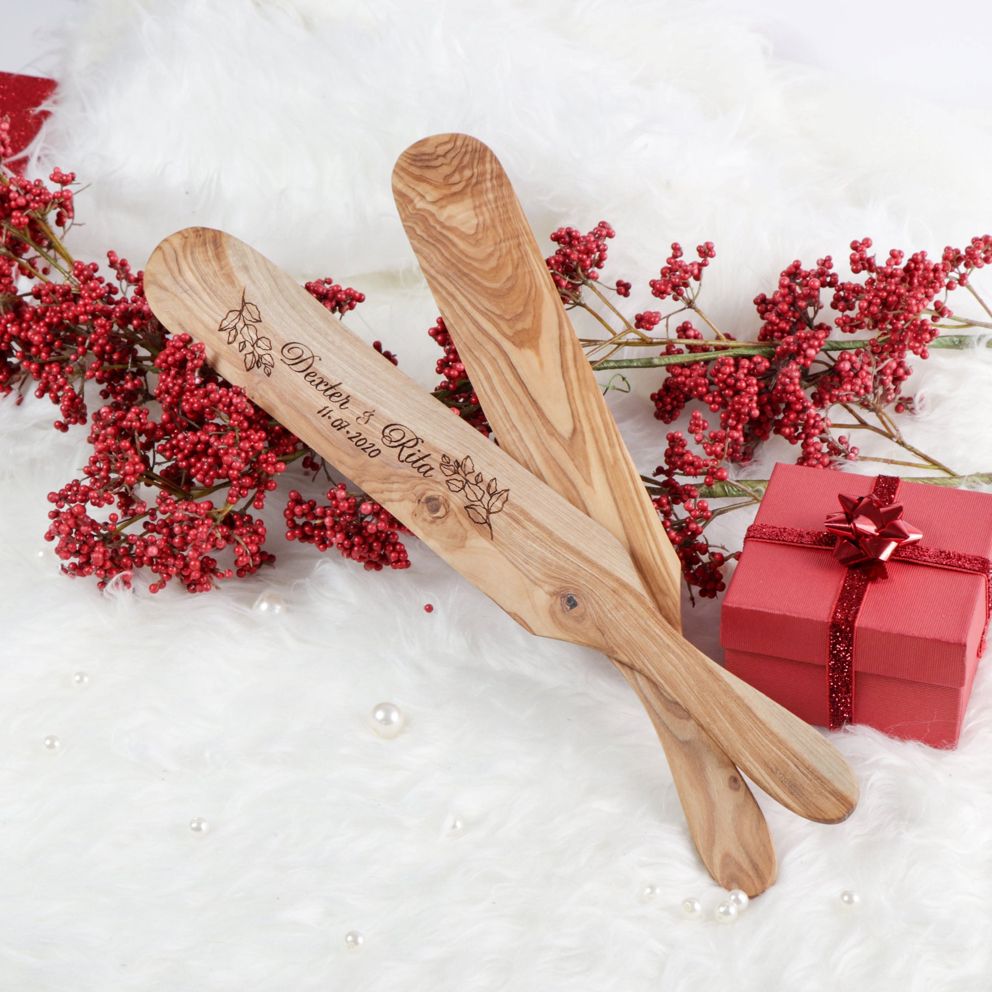 Straight Spatula  Olive Wood - ArtisRaw
