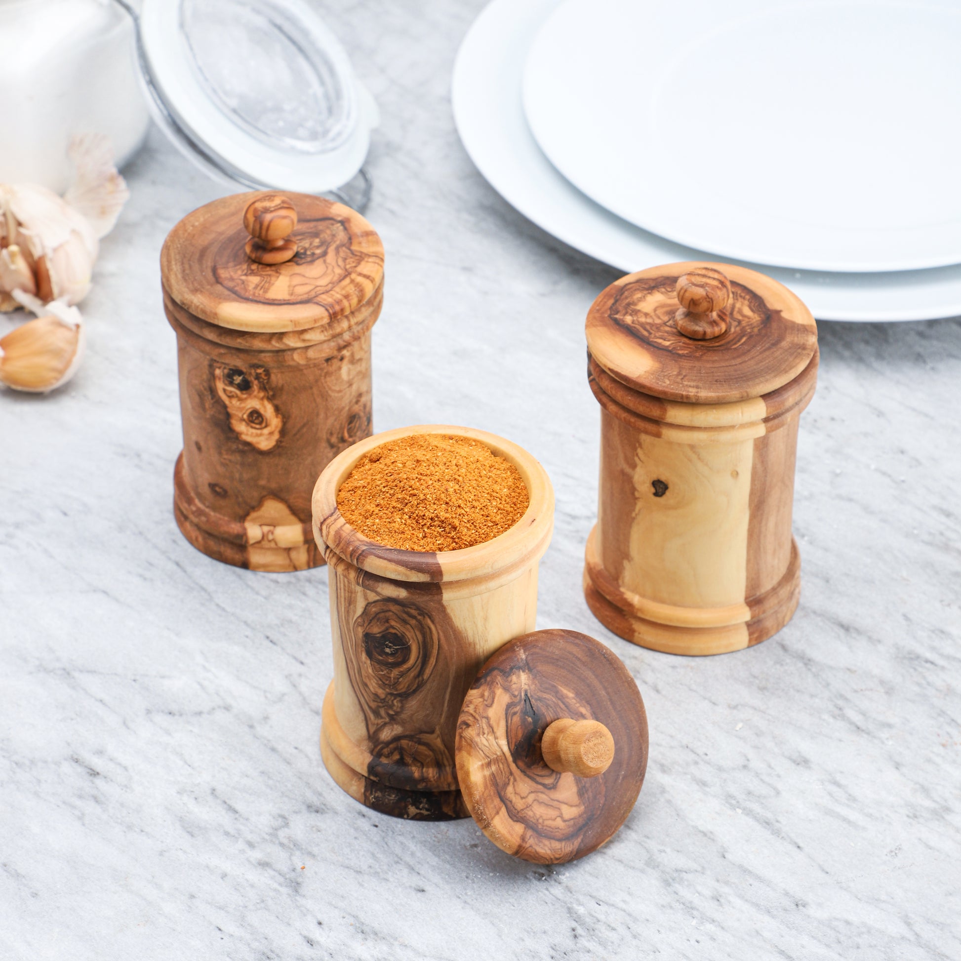 Spice Jar Olive Wood - ArtisRaw