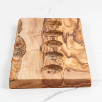 Olive Wood Tealight Tray – 5-Cup Long Board - ArtisRaw