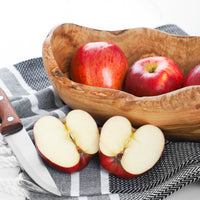 Handmade Olive Wood Fruit Bowl – Rustic Live-Edge Wooden Centerpiece - ArtisRaw