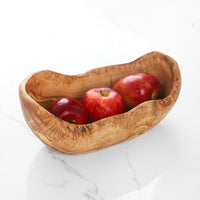Handmade Olive Wood Fruit Bowl – Rustic Live-Edge Wooden Centerpiece - ArtisRaw