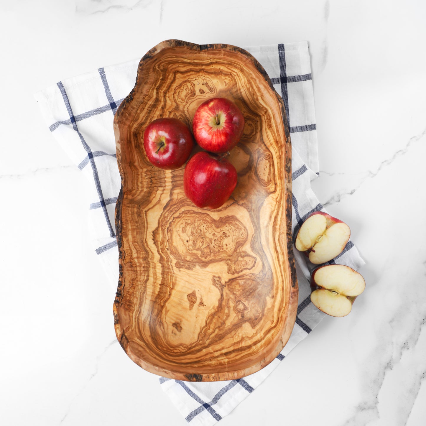 Olive wood bowl large rustic with live edge handmade serving bowl