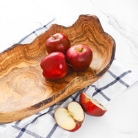 Olive wood bowl large rustic with live edge handmade serving bowl