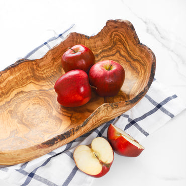 Olive wood bowl large rustic with live edge handmade serving bowl