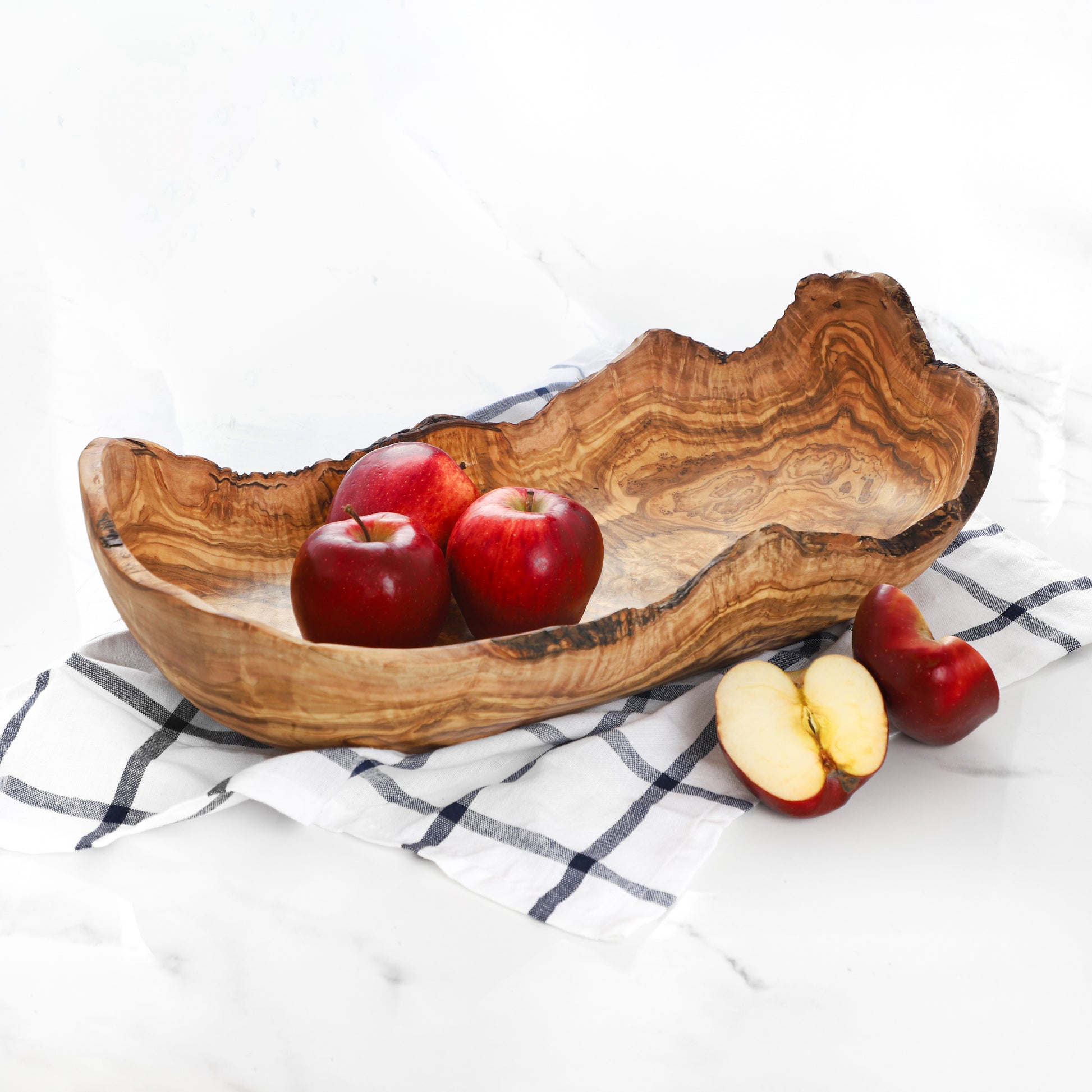 Olive wood bowl large rustic with live edge handmade serving bowl