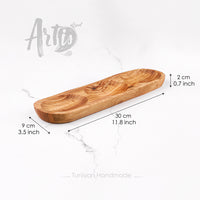 Divided Wooden Serving Dish Olive Wood - ArtisRaw