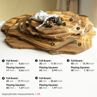 Handmade Olive Wood Chess Set – Irregular Rustic Artisan Board from Tunisia - ArtisRaw