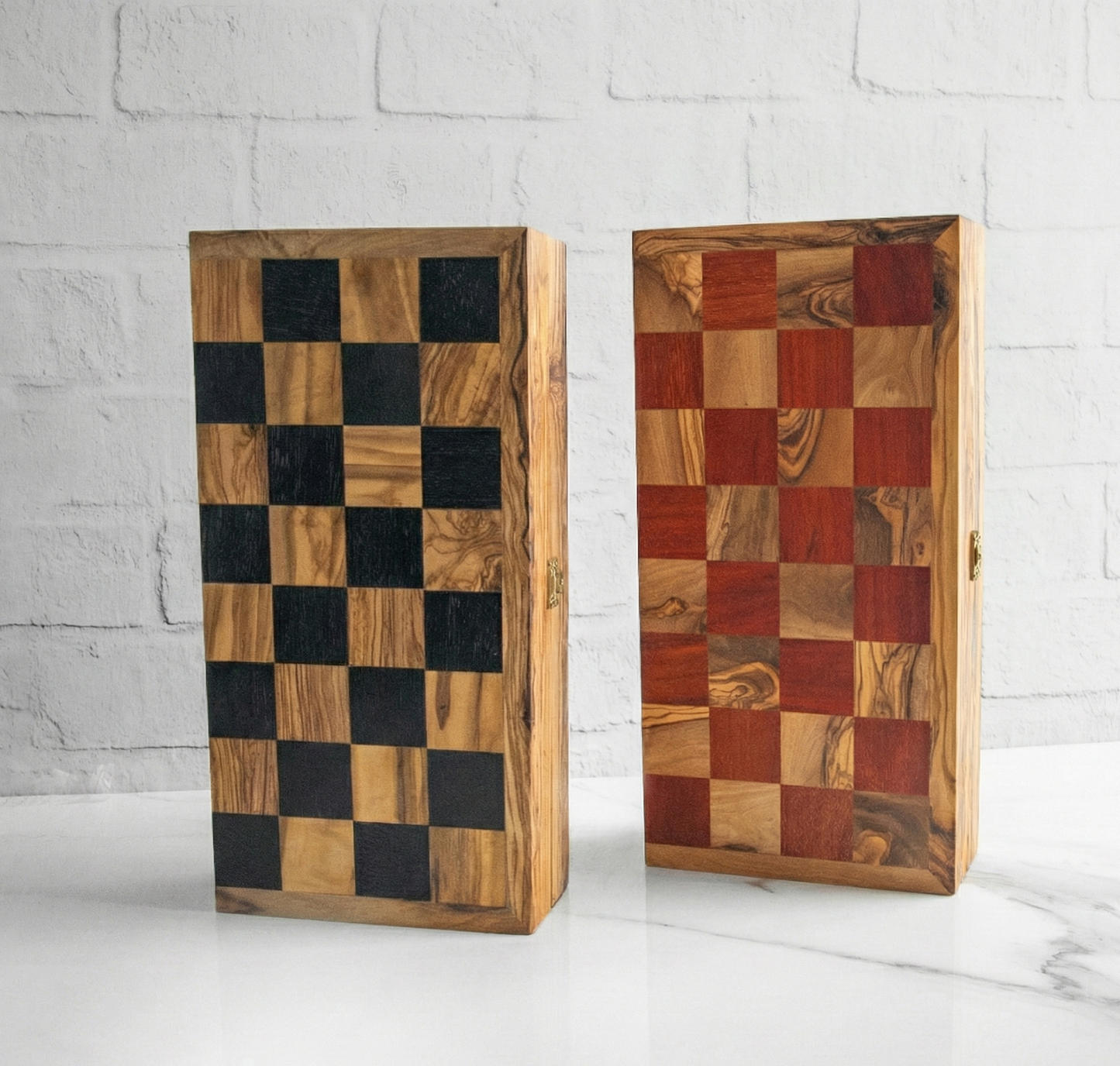 Folding Olive Wood Chess Set – Magnetic Travel Board with Wooden Pieces - ArtisRaw